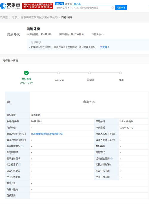 滴滴關聯公司申請“滴滴外賣”商標，布局廣告銷售與軟件開發領域